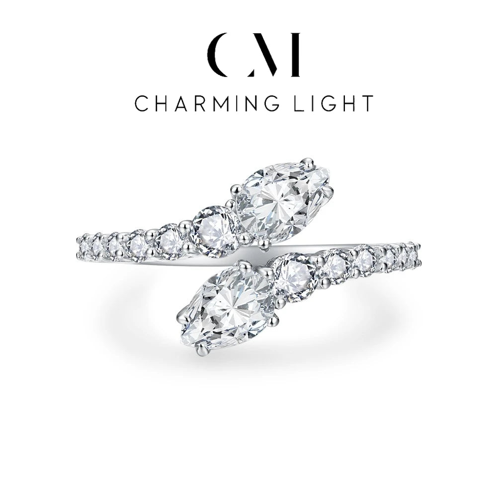 CHARMING Two-Headed Leopard Moissanite Diamond Rings Jewelry 925 Sterling Sliver for Women Wedding Anniversary Jewelry Gifts