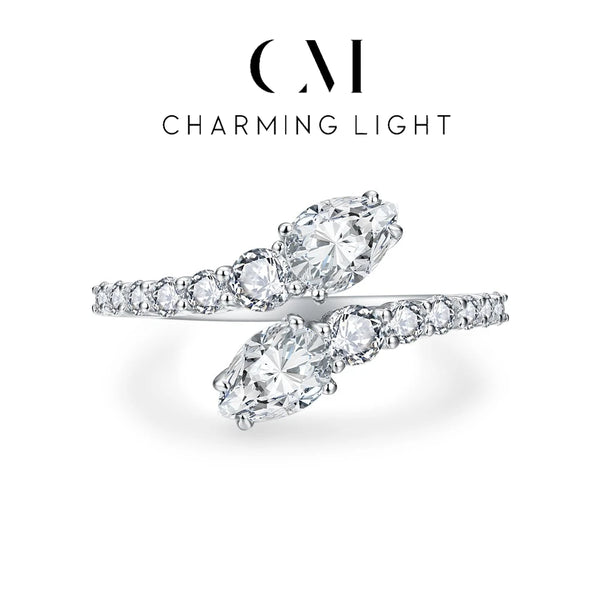 CHARMING Two-Headed Leopard Moissanite Diamond Rings Jewelry 925 Sterling Sliver for Women Wedding Anniversary Jewelry Gifts