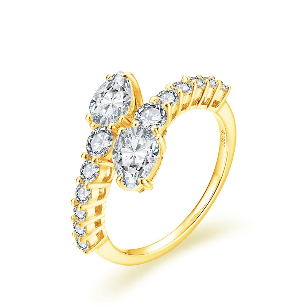 CHARMING Two-Headed Leopard Moissanite Diamond Rings Jewelry 925 Sterling Sliver for Women Wedding Anniversary Jewelry Gifts