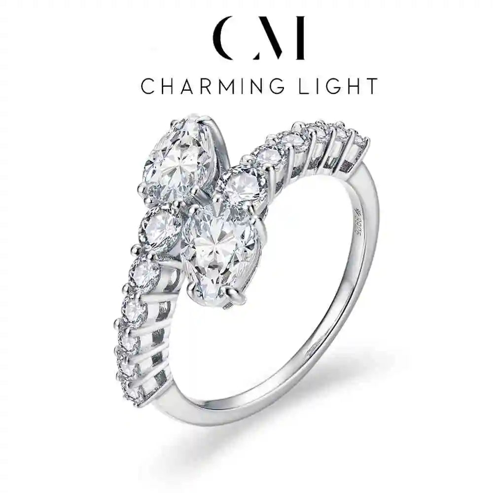 CHARMING Two-Headed Leopard Moissanite Diamond Rings Jewelry 925 Sterling Sliver for Women Wedding Anniversary Jewelry Gifts